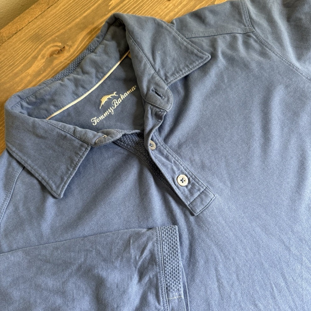 Tommy Bahama Men's Small Powder Blue Pima Cotton Short Sleeve Polo Collar Shirt